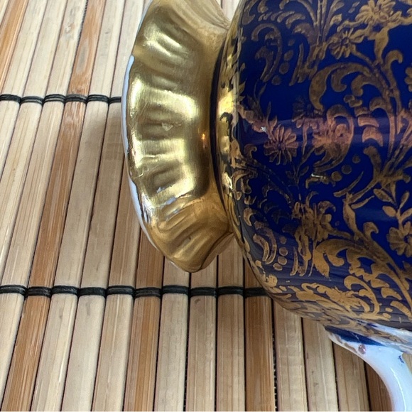 VTG Royal Albert Bone China Tea Cup & Saucer Buckingham Series Blue Gold READ - Picture 15 of 16